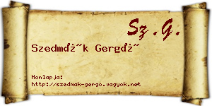 Szedmák Gergő névjegykártya